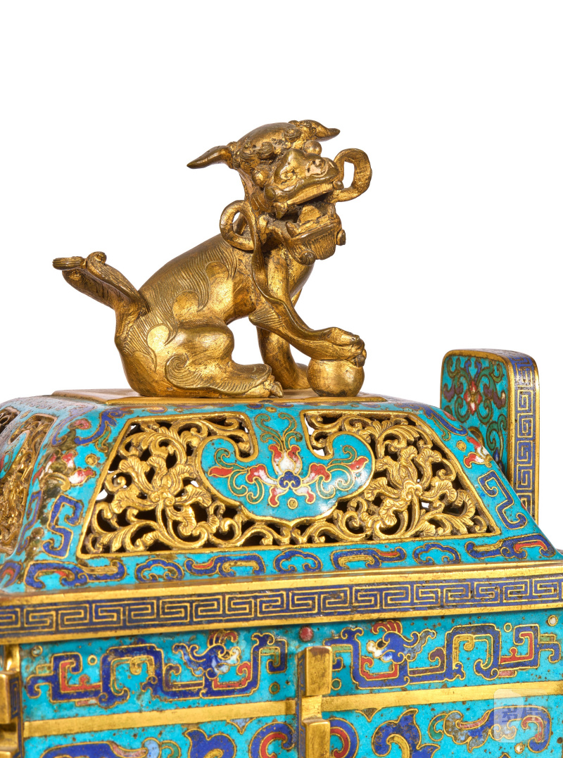 BRÛLE-PARFUM COUVERT EN ÉMAUX CLOISONNÉS, FANGDING  CHINE, DYNASTIE QING, ÉPOQUE QIANLONG (1736-1795) - 图5